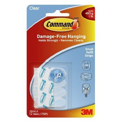 Command™ Small Clear Refill Strips 17024CLR, 12 Strips/Pack