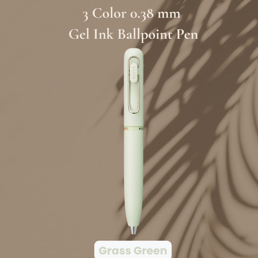 [SG] Uniball 3 Color 0.38/0.5mm Gel Ink Ballpoint Pen [Evergreen Stationery]