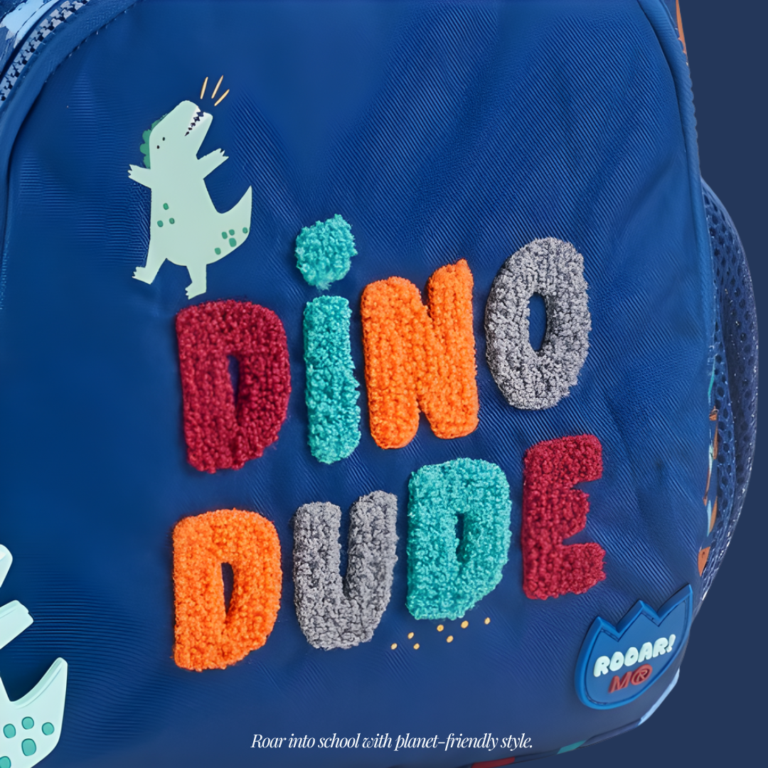[SG] APLI Recycled London Backpack – 2 Compartment Kids School Bag | Fun Dino Design [Evergreen Stationery]
