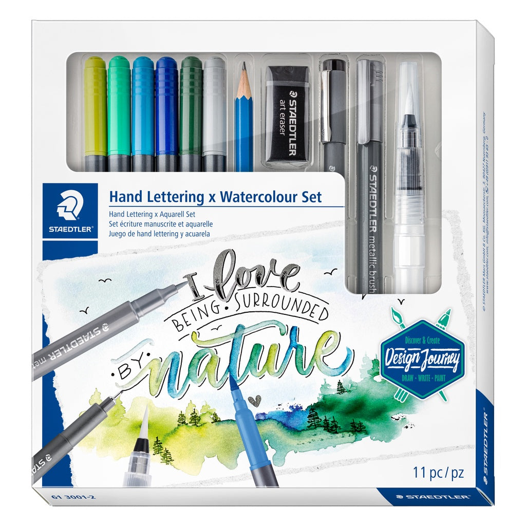 [SG] STAEDTLER HAND LETTERING X WATERCOLOUR SET 100% PEFC 61 3001-2 [Evergreen Stationery]