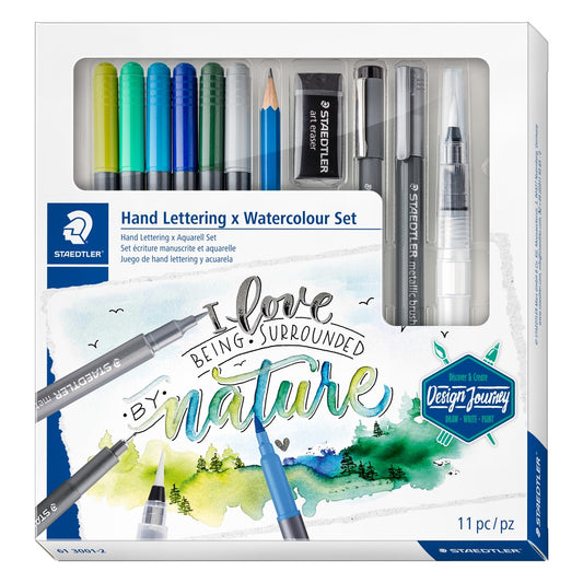 [SG] STAEDTLER HAND LETTERING X WATERCOLOUR SET 100% PEFC 61 3001-2 [Evergreen Stationery]