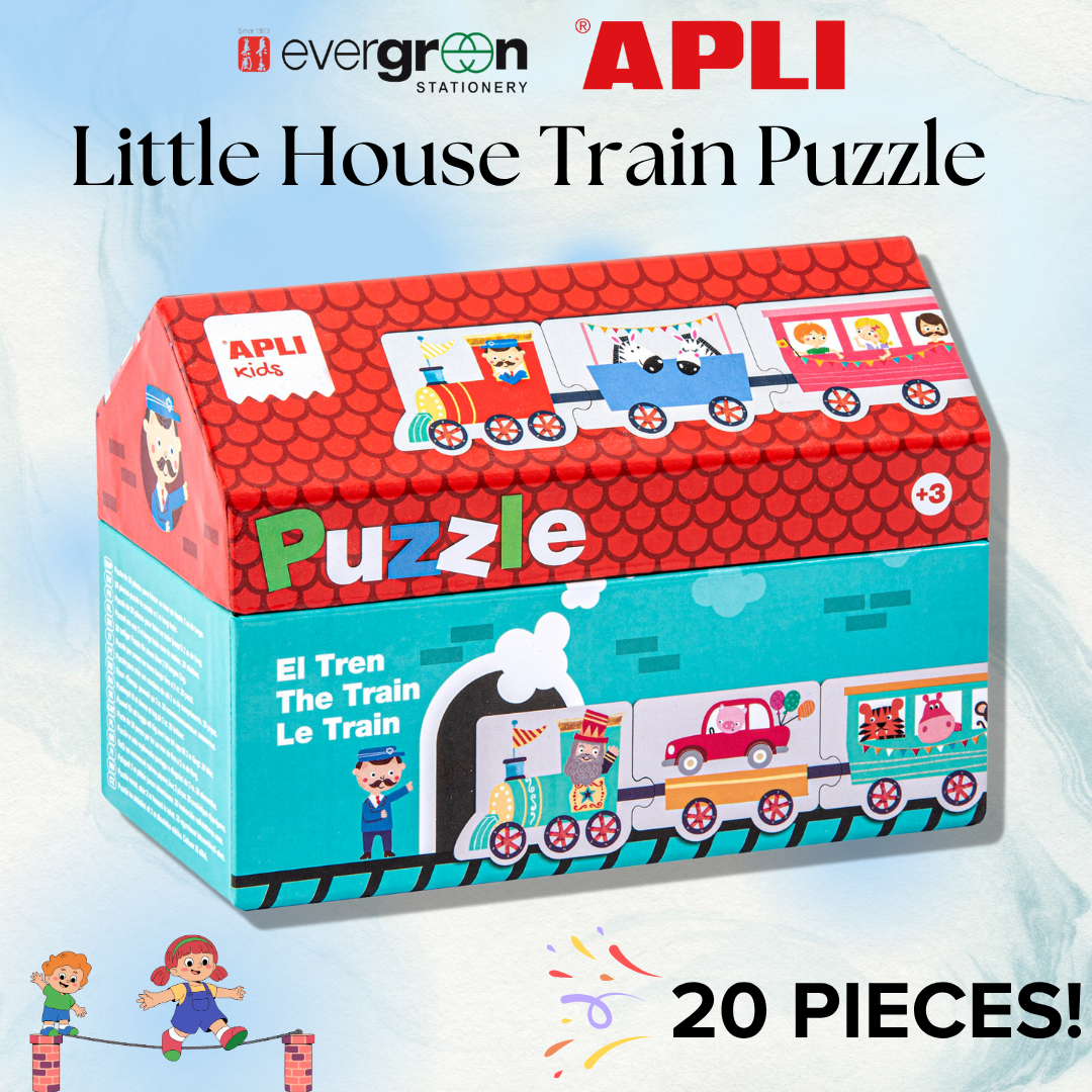 [SG] APLI Little House Train Puzzle (20 Pieces) [Evergreen Stationery]