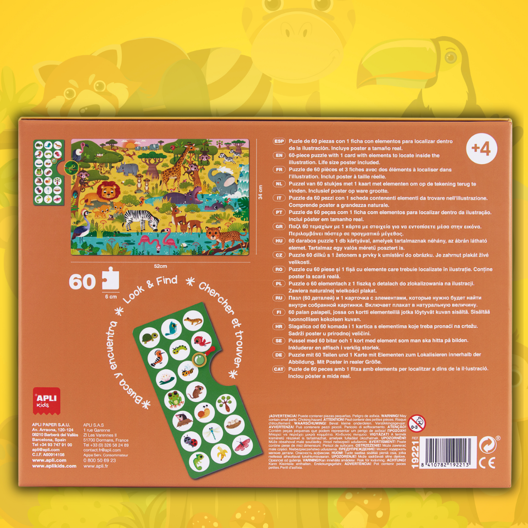 [SG] APLI Kids Observation Savannah Puzzle – 60 Pieces [Evergreen Stationery]