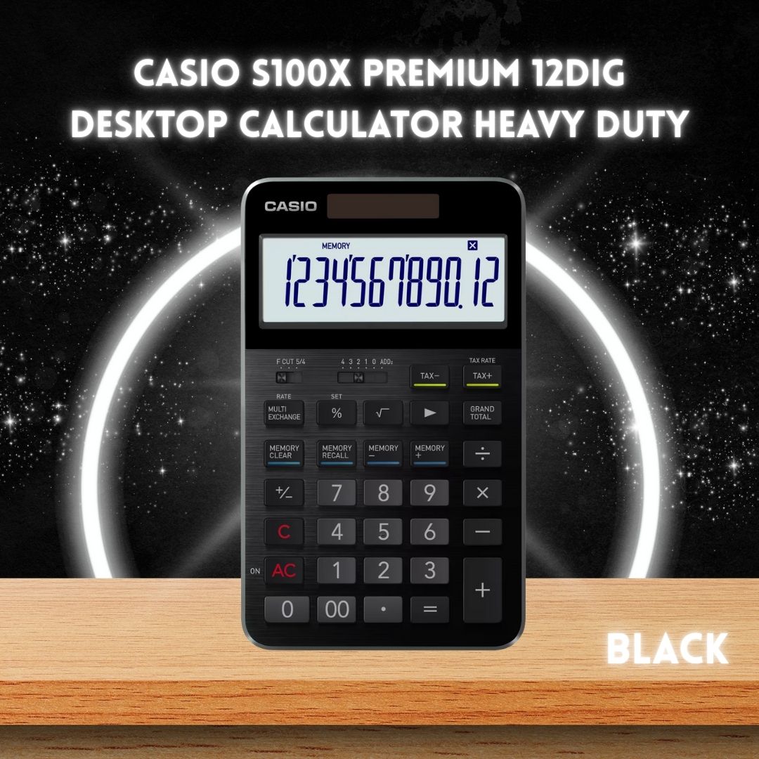 [SG] Casio S100X Premium 12 Digit Heavy Duty Desktop Calculator [Evergreen Stationary]