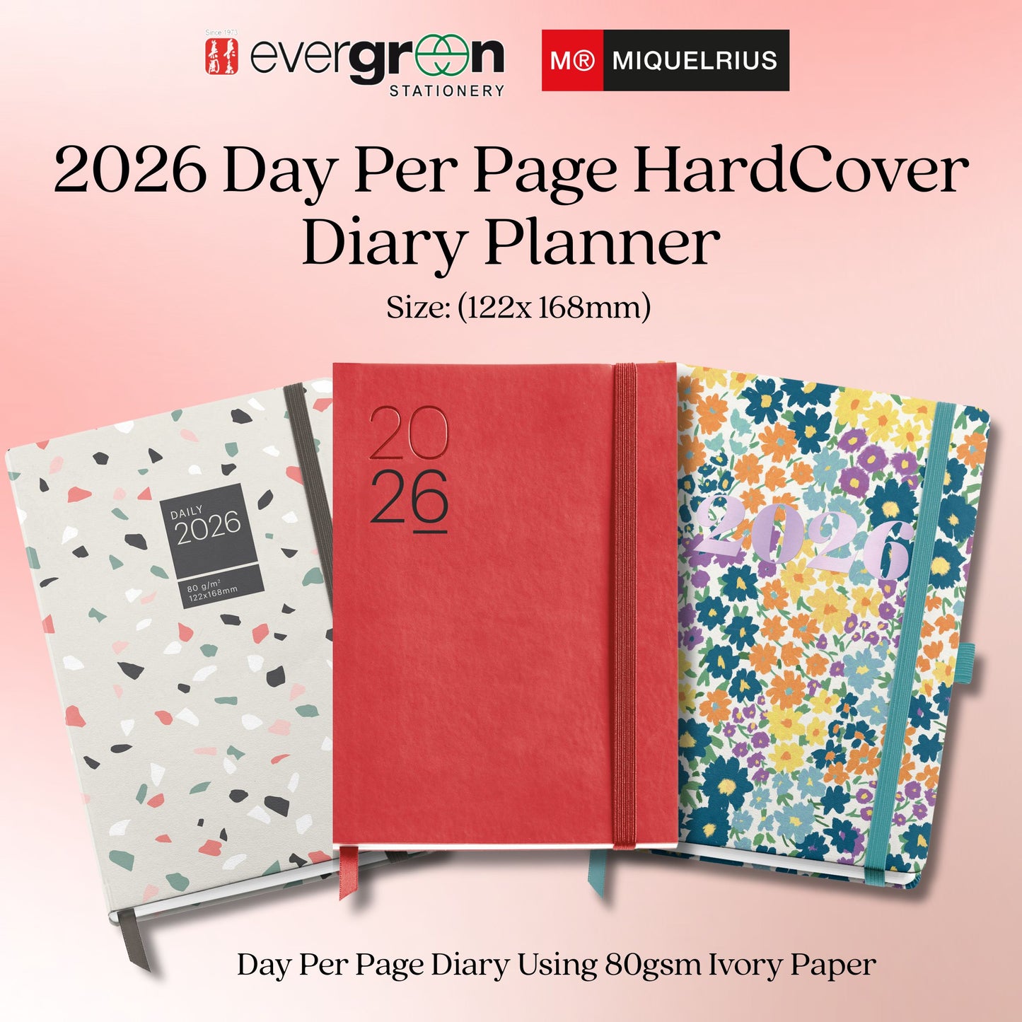 [SG]APLI 2026 122x 168mm Day To Page HardCover Diary [Evergreen Stationery]