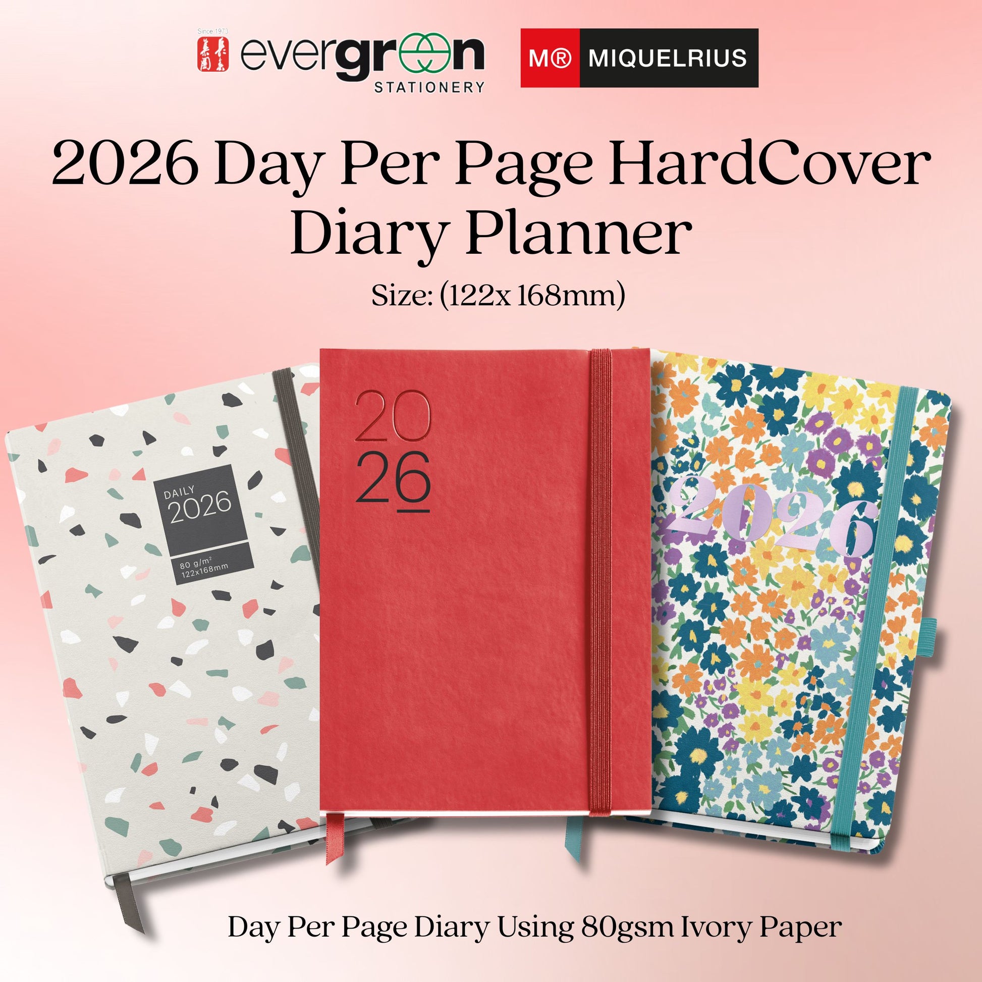 [SG]APLI 2026 122x 168mm Day To Page HardCover Diary [Evergreen Stationery]