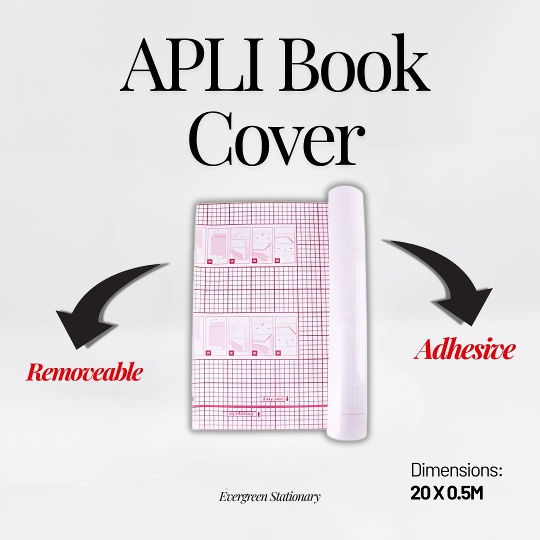 [SG] APLI Removable Self-Adhesive Book Cover [Evergreen Stationery]