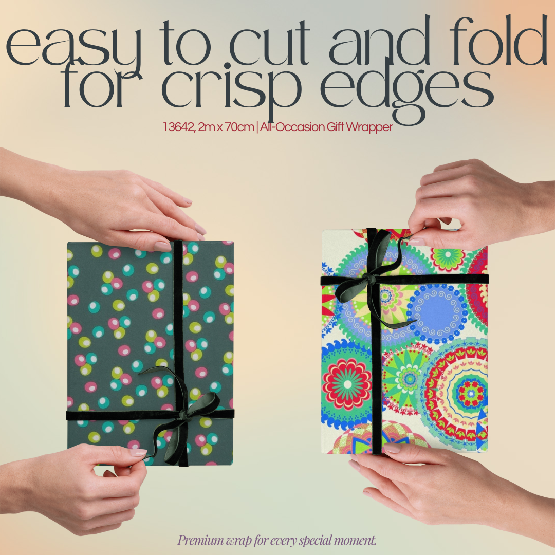 [SG] APLI Premium Gift Wrap Paper Roll – 2m x 70cm | Easy-Cut & High Quality [Evergreen Stationery]