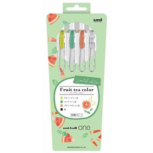[SG] [Limited Edition] UNI-BALL ONE UMN-S-38 H4C-F.RFR 0.38mm, 4COLS/SET Fruit Tea Color [Evergreen Stationery]