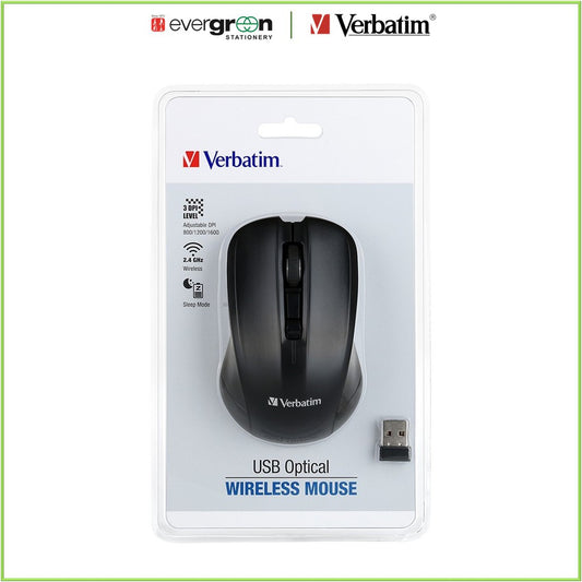 [SG] Verbatim Optical Wireless Mouse Black 66432 [Evergreen Stationery]