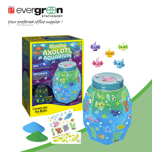Faber Castell Glowing Axolotl Aquarium | Ages 6+ | Fun and educational STEM science activity | Non-toxic gel solution