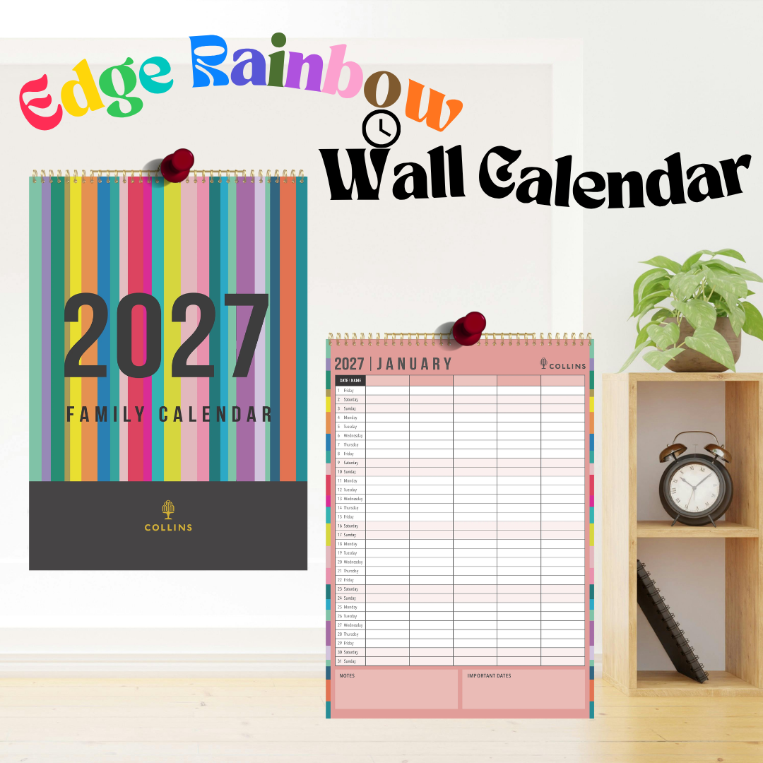 2027 Collins Desktop/A3 Family Wall Calendar | 12-Month Planner & International Holidays