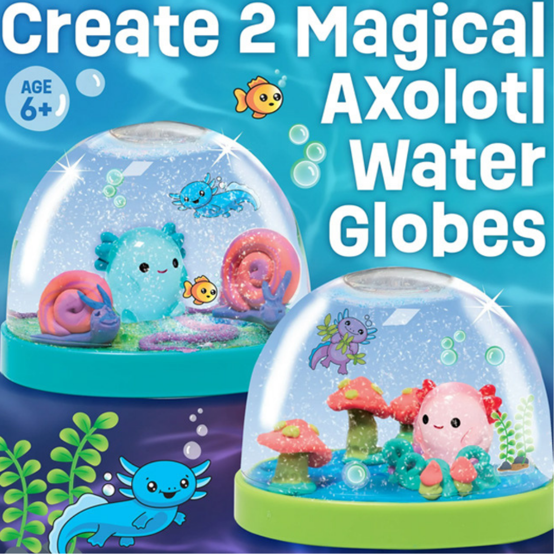 Faber Castell MYO Water Globes Axolotis | Ages 6+ | DIY snow globe kit | Sculpt whimsical aquatic scenes