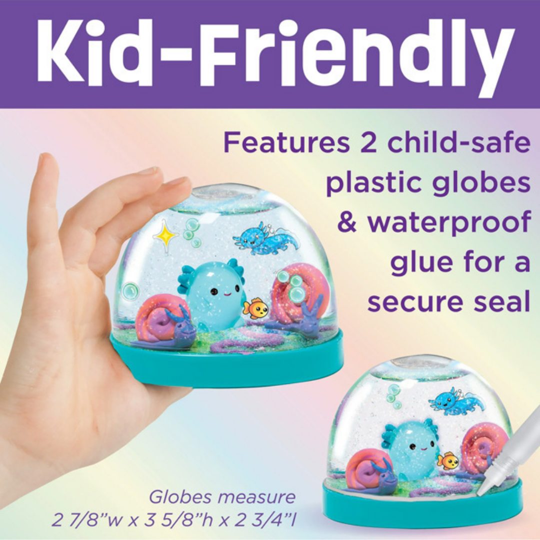 Faber Castell MYO Water Globes Axolotis | Ages 6+ | DIY snow globe kit | Sculpt whimsical aquatic scenes