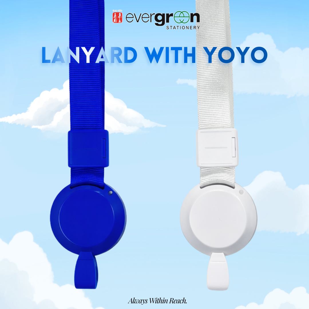 [SG] Retractable ID Lanyard with Yoyo | 30cm Strap, 60cm Pull Cord [Evergreen Stationery]