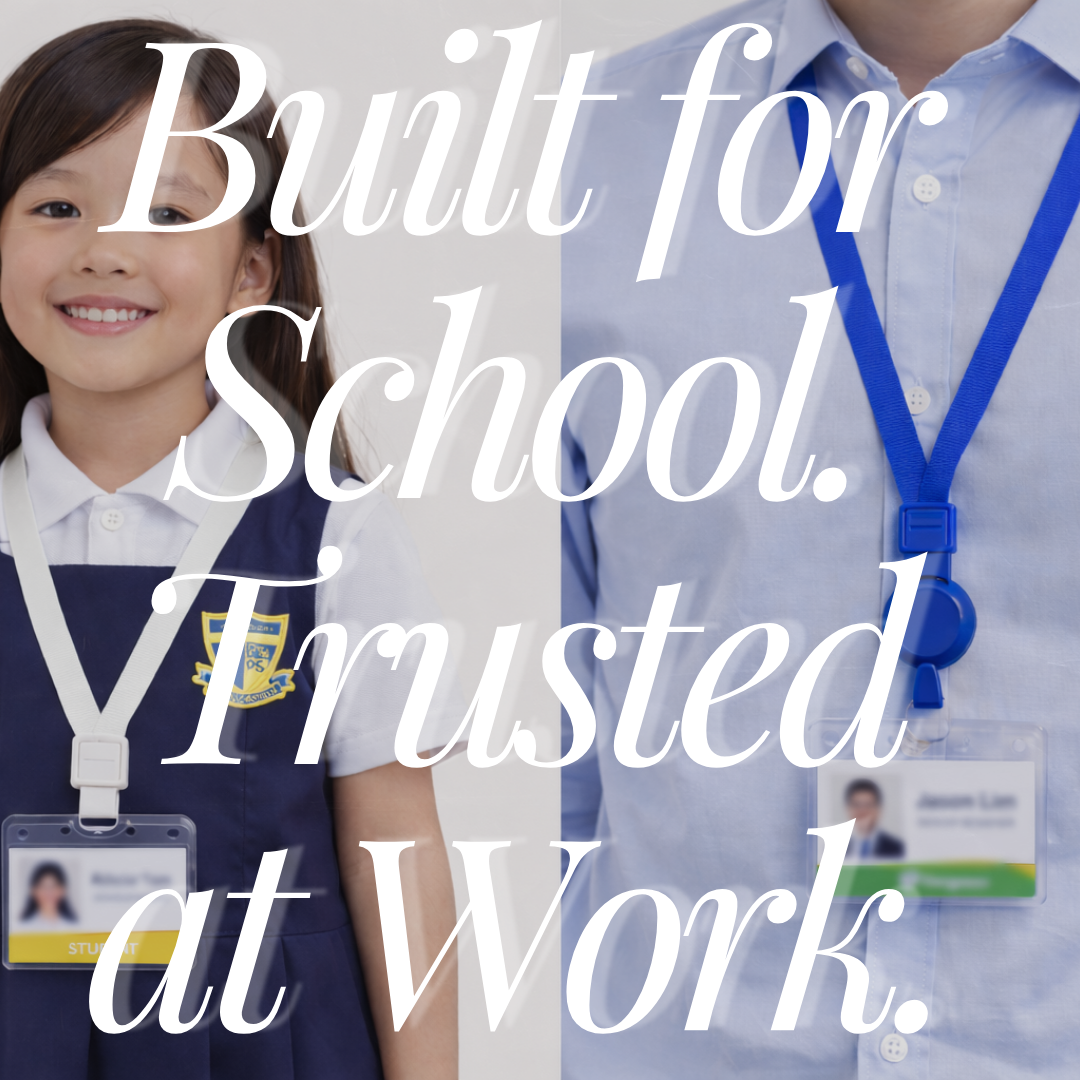 [SG] Retractable ID Lanyard with Yoyo | 30cm Strap, 60cm Pull Cord [Evergreen Stationery]