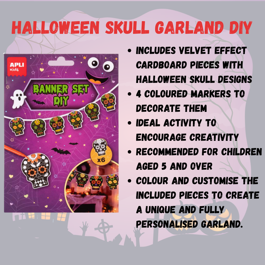 APLI Halloween Themed DIY Kits | Hat Bracelet | Skull & Pumpkin Garland
