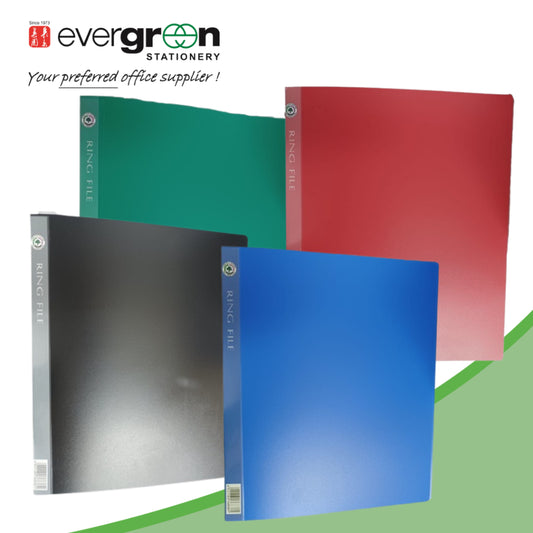 A4 2D PP Ring File w/Pocket | Office File Organizer | Hole Punched Document Filing