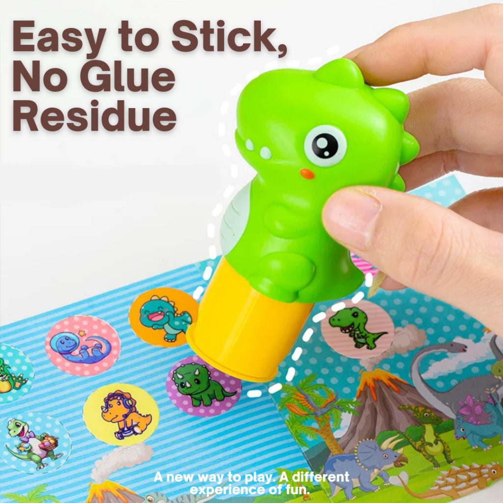 2-in-1 Stamp Markers | Dinosaur, Panda and Rocket Magic Seal Series | 12 Pcs Chinese Tick-Cross