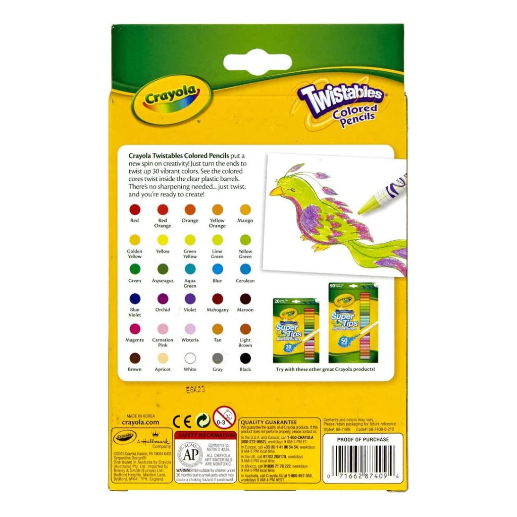[SG] Crayola 687409 Twistables Colored Pencils 30ct [Evergreen Stationery]