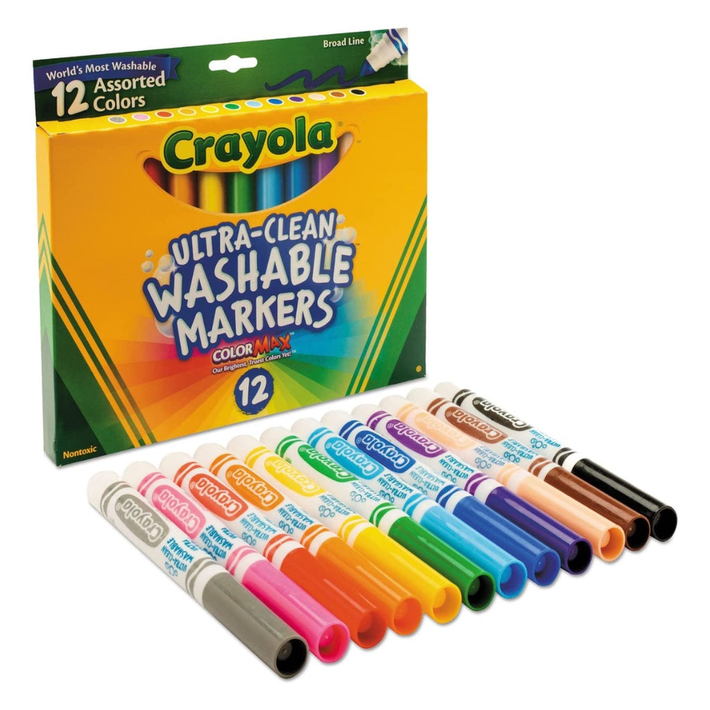 [SG] Crayola 587812 Ultra-clean Washable Markers 12ct [Evergreen Stationery]