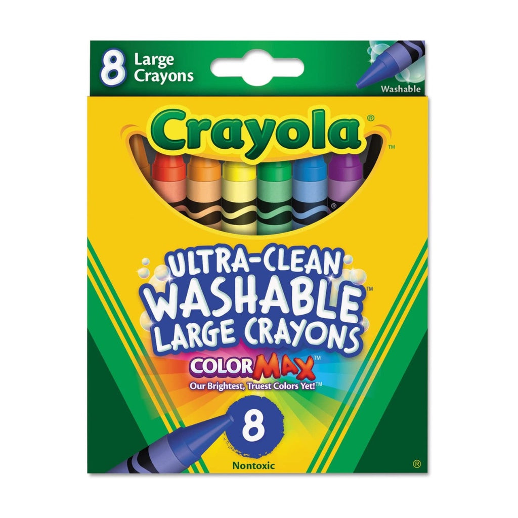 [SG] Crayola 523280 Ultra-Clean Washable Large Crayons 8ct [Evergreen Stationery]