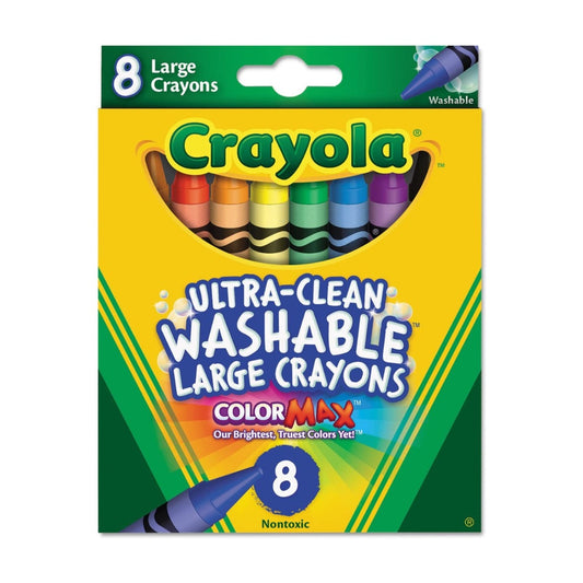 [SG] Crayola 523280 Ultra-Clean Washable Large Crayons 8ct [Evergreen Stationery]