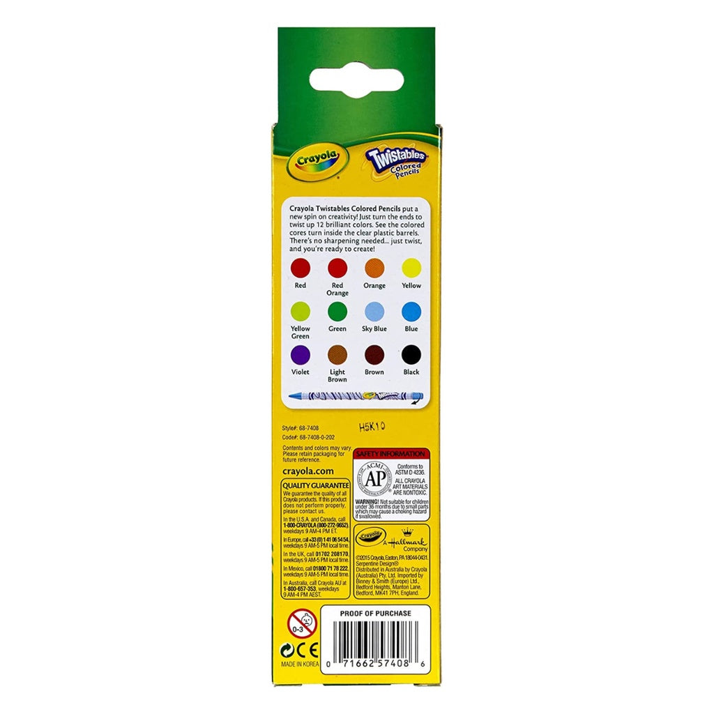 [SG] Crayola 687408 Twistables Colored Pencils 12ct [Evergreen Stationery]