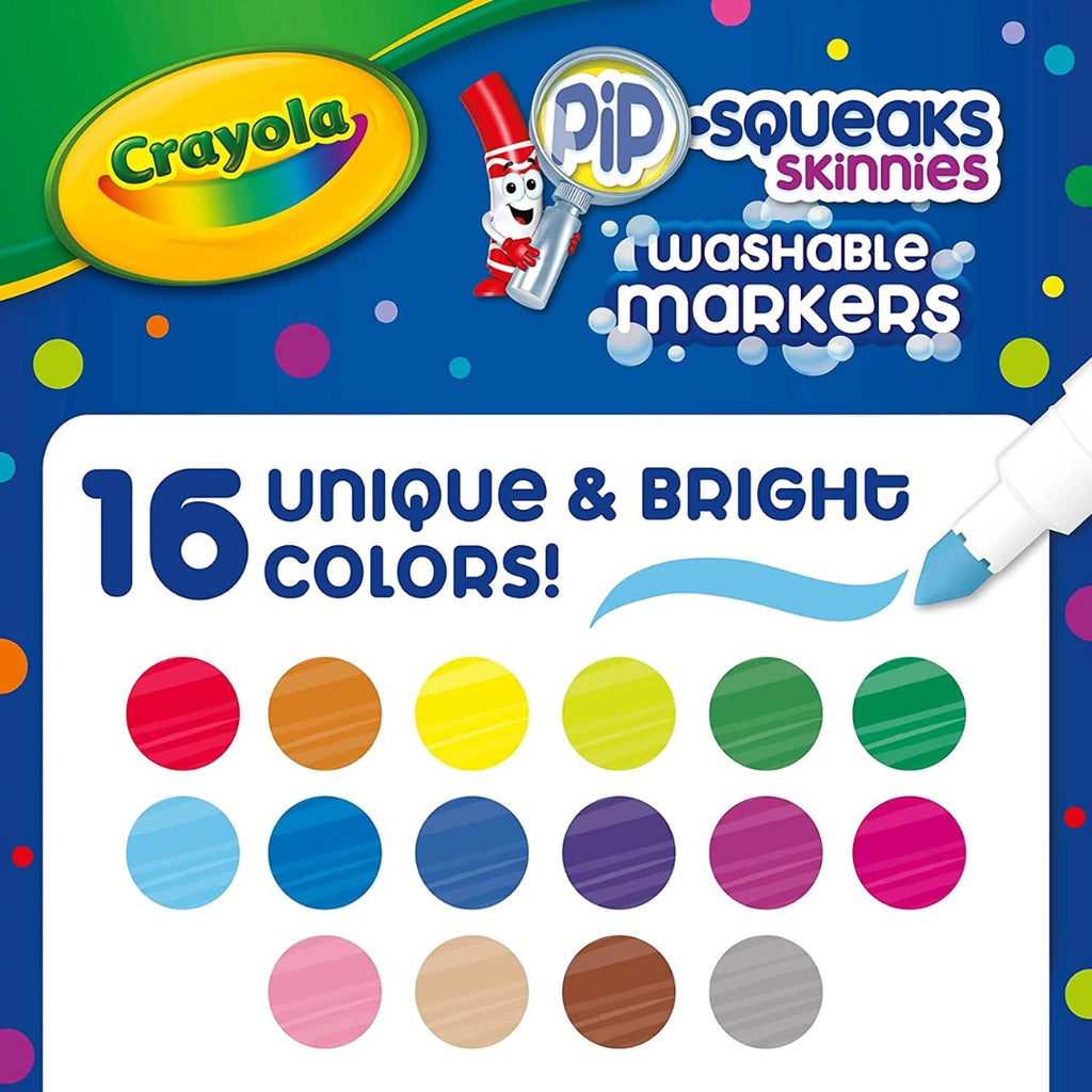 [SG] Crayola 588703 Pip-Squeaks Skinnies Washable Markers 16ct [Evergreen Stationery]