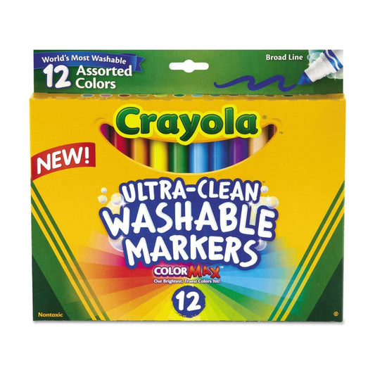 [SG] Crayola 587812 Ultra-clean Washable Markers 12ct [Evergreen Stationery]