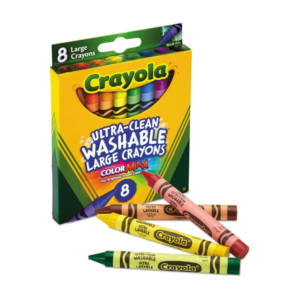 [SG] Crayola 523280 Ultra-Clean Washable Large Crayons 8ct [Evergreen Stationery]