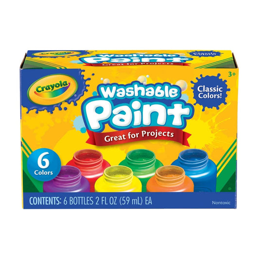 [SG] Crayola 541204 Washable Paint 6ct [Evergreen Stationery]