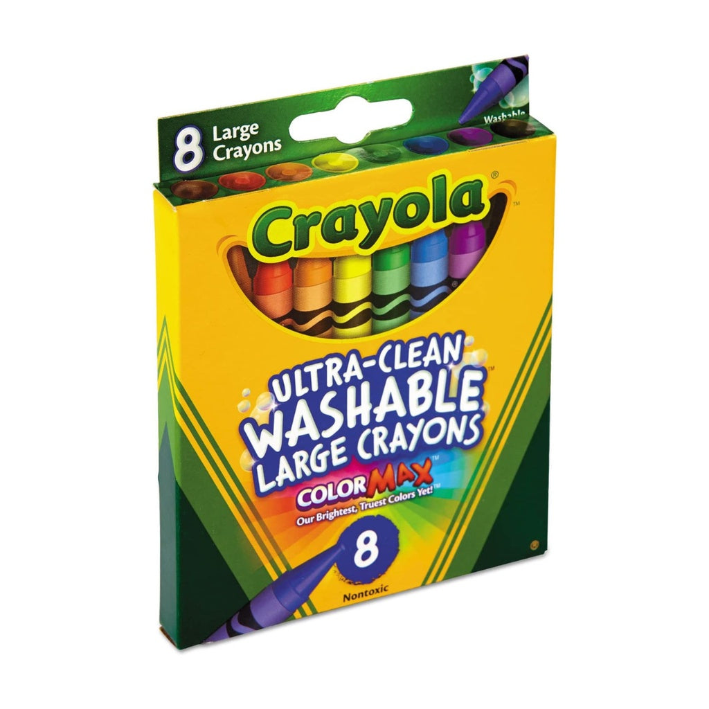 [SG] Crayola 523280 Ultra-Clean Washable Large Crayons 8ct [Evergreen Stationery]