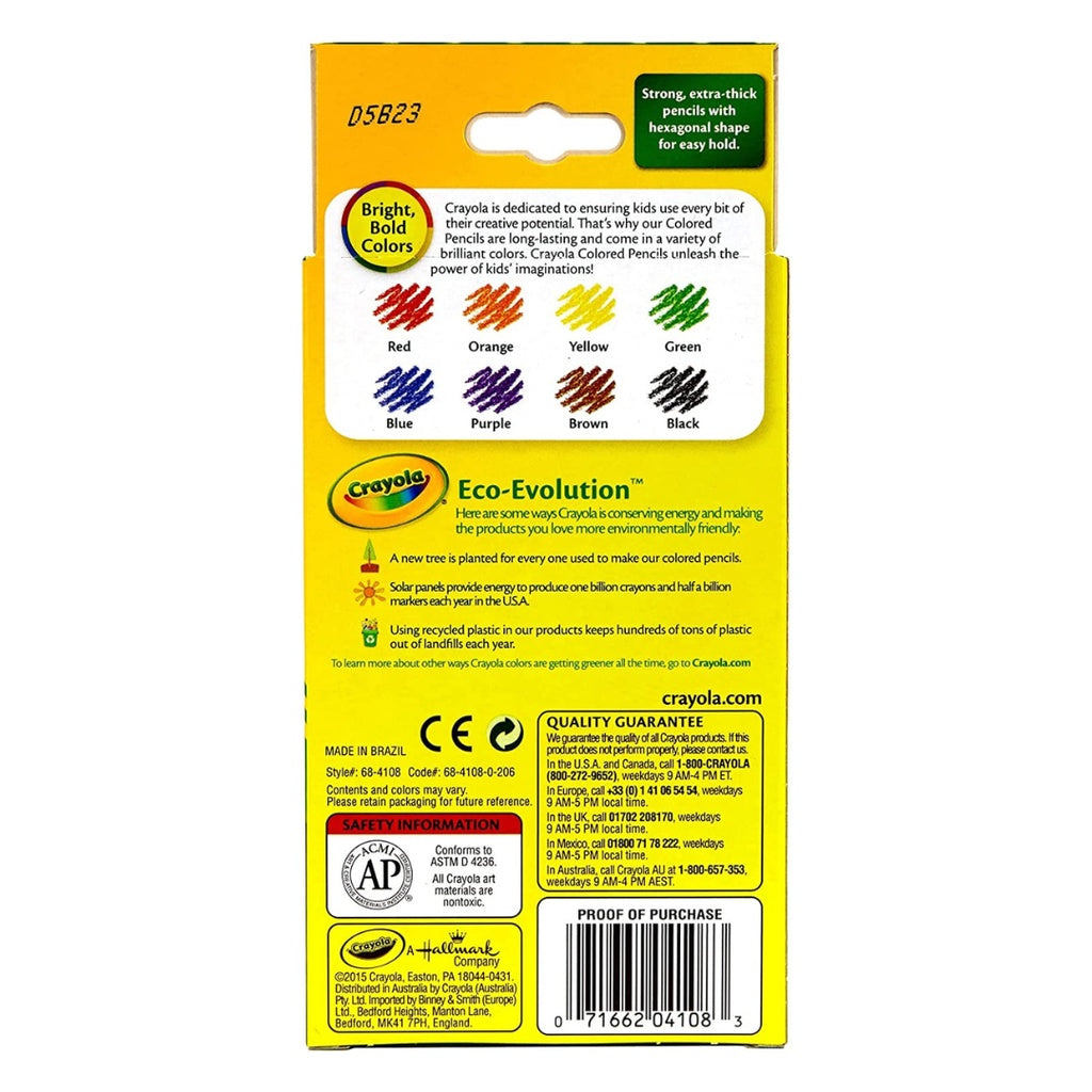 [SG] Crayola 684108 Write Start Colored Pencils 8ct [Evergreen Stationery]