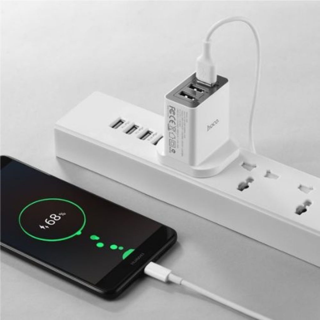 [SG] Hoco C48 Breakthrough Three USB Pots Charger (UK) [Evergreen Stationery]