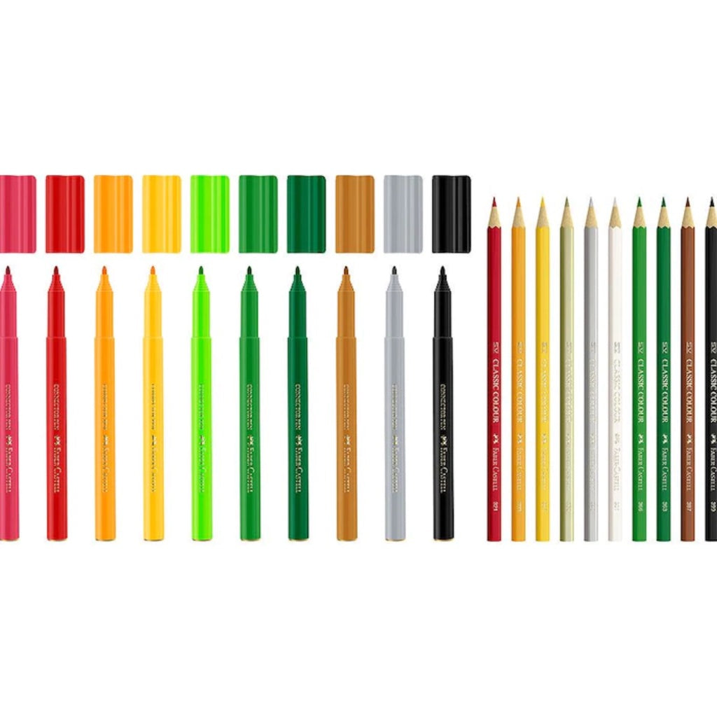 [SG] Faber-Castell PL155035N/PL155005 Col Pcl X10 + Connector Pen X10 [Evergreen Stationery]