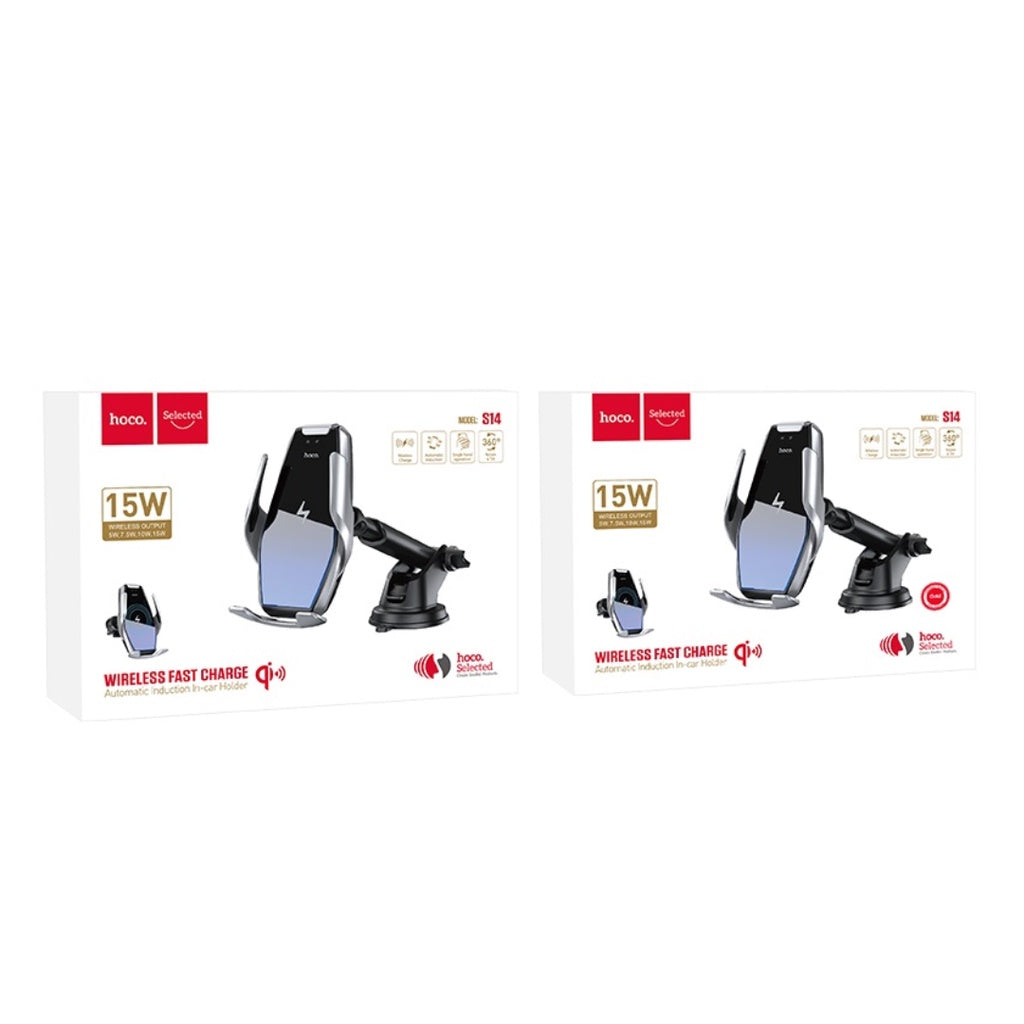 [SG] Hoco S14 Surpass Car Wireless Charger for Dashboard and Air Outlet [Evergreen Stationery]