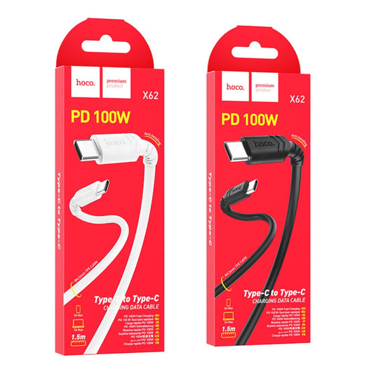 [SG] Hoco X62 Fortune Charging Data Cable 1.5m (Type C to Type C) [Evergreen Stationery]