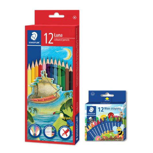 [SG] Staedtler Luna Colored Pencil 12pcs & Wax Crayons 12pcs [Evergreen Stationery]
