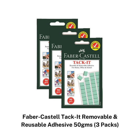 [SG] Faber-Castell Tack-It Removable & Reusable Adhesive 50gms (3 Packs) [Evergreen Stationery]