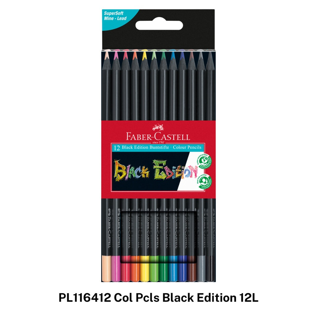 [SG] Faber-Castell PL116410/PL116412 Col Pcls Black Edition 12L [Evergreen Stationery]