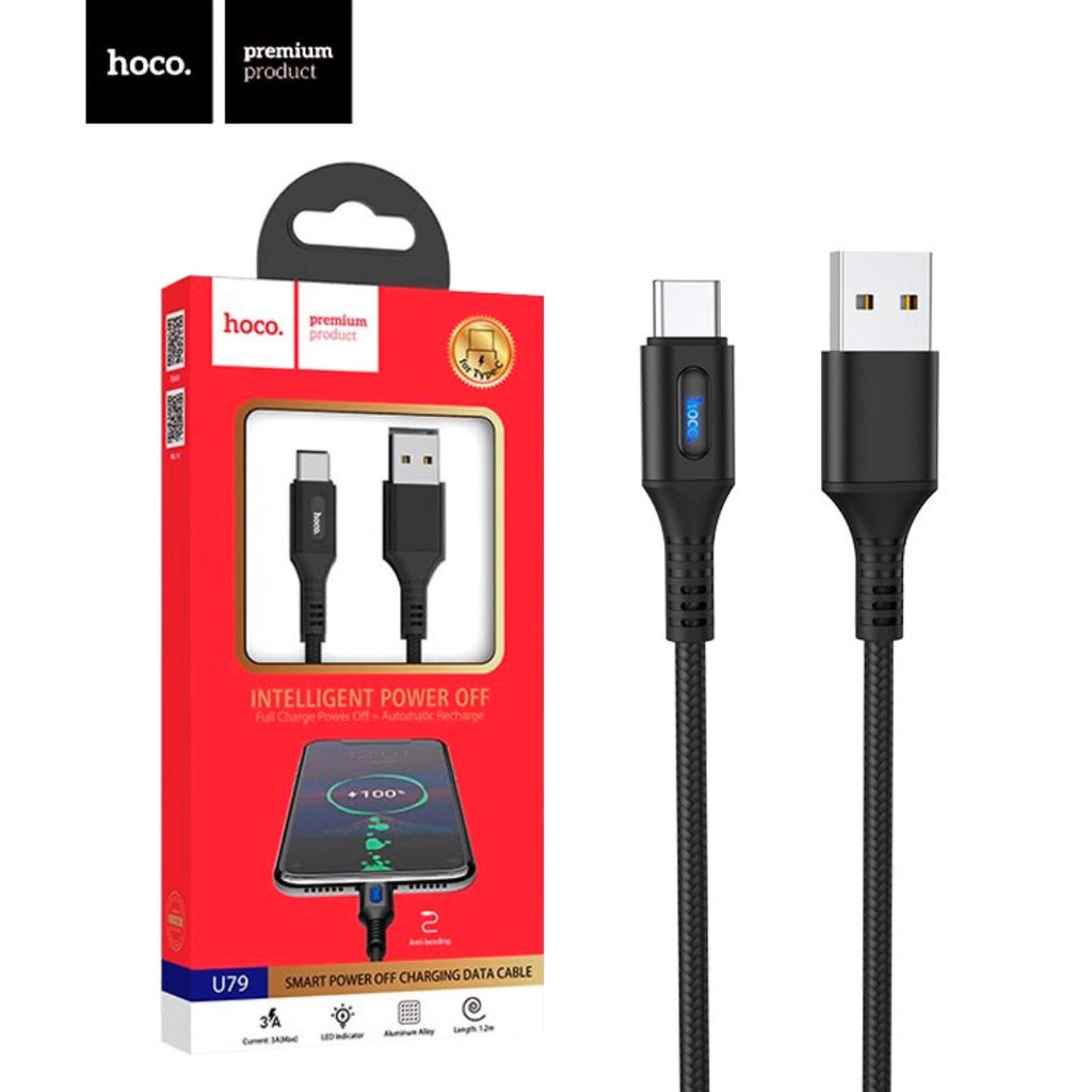 [SG] Hoco U79 Admirable Smart Power Off Charging Cable for iPhone [Evergreen Stationery]