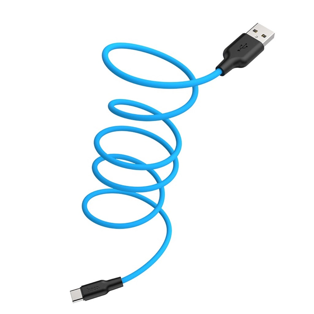 [SG] Hoco X21 Plus Silicone Charging Cable 1m (Type C) [Evergreen Stationery]