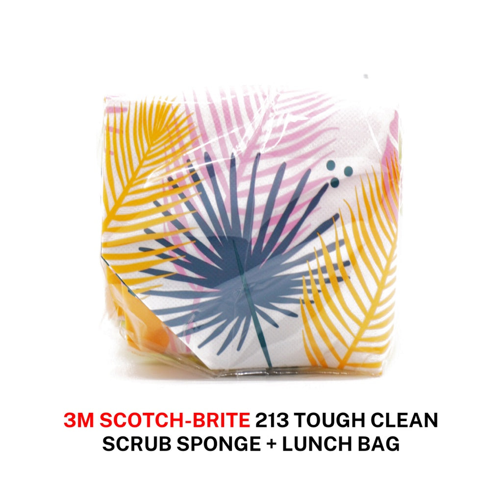 [SG] 3M 213-LB-VP Tough Clean Sponge + Lunch Bag [Evergreen Stationery]