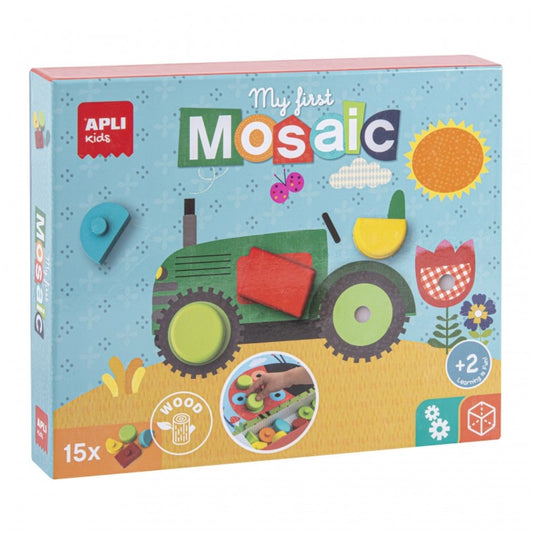 [SG] Apli My First Wooden Mosaic 15pcs [Evergreen Stationery]