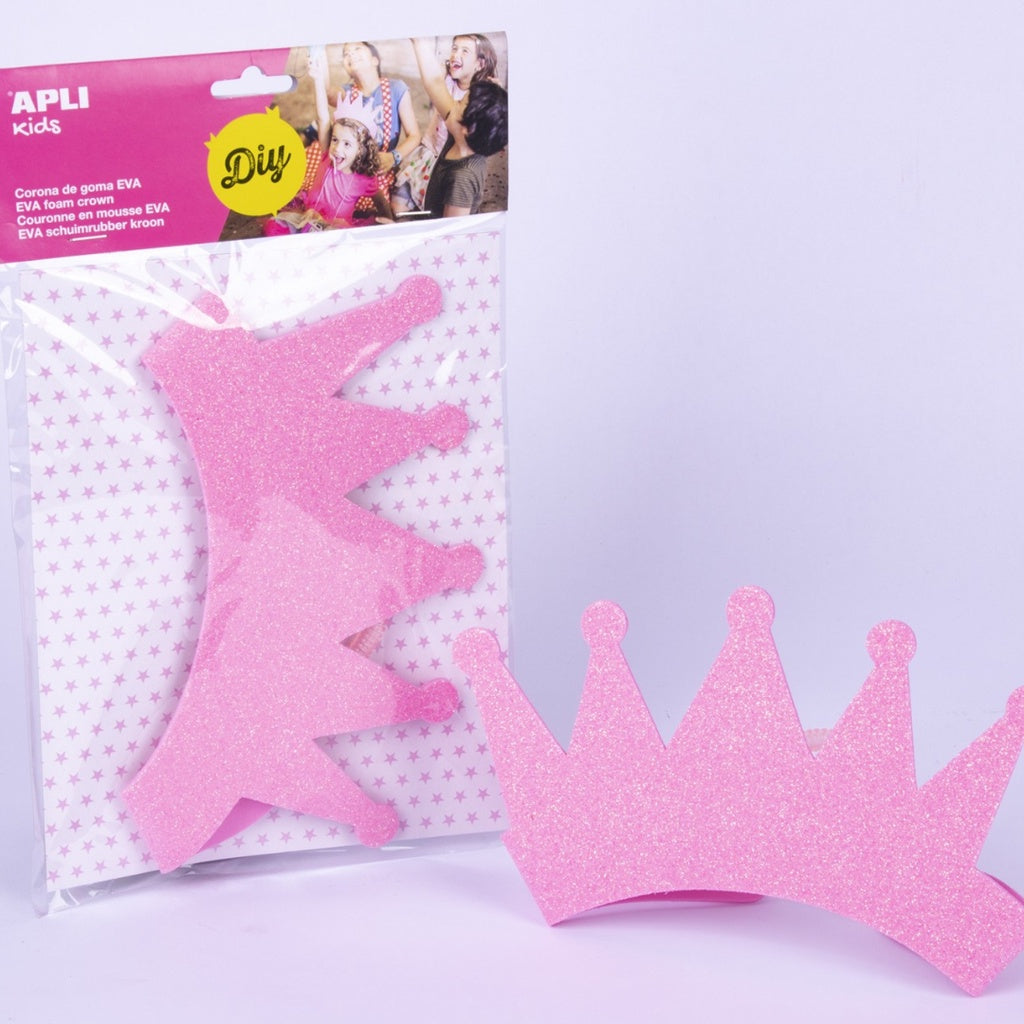 [SG] Apli Princess Crown (Pink EVA Foam Crown with Glitter) [Evergreen Stationery]