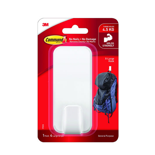 [SG] 3M COMMAND X-LARGE UTILITY HOOK/MEGA UTILITY HOOK- WHITE [Evergreen Stationery]