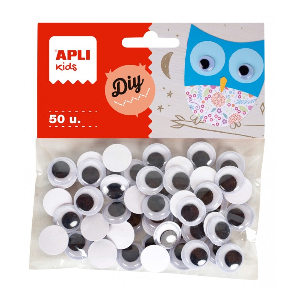 [SG] Moving Eyes Black | Color Round Adhesive 6mm | 10mm | 15mm [Evergreen Stationery]