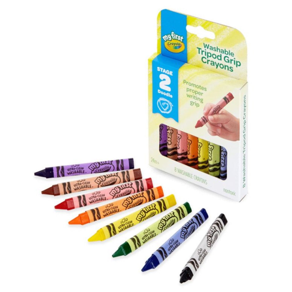 [SG] Crayola 811460 My First Washable Tripod Grip Crayons 8ct [Evergreen Stationery]