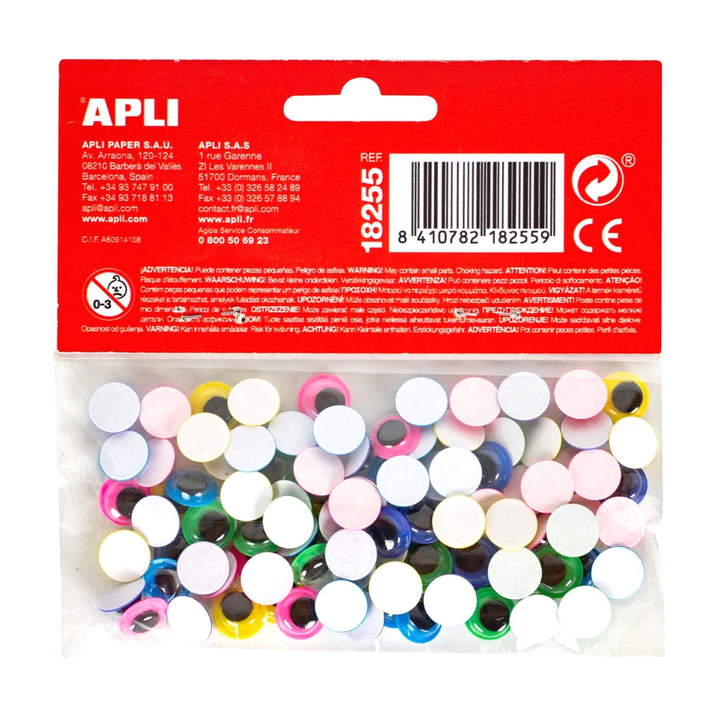 [SG] Moving Eyes Black | Color Round Adhesive 6mm | 10mm | 15mm [Evergreen Stationery]